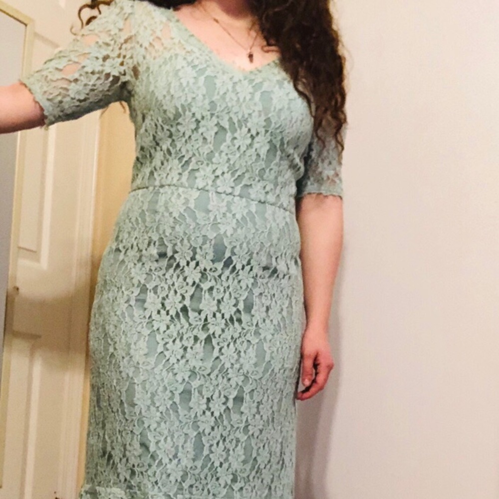 McGinn lace teal blue dress